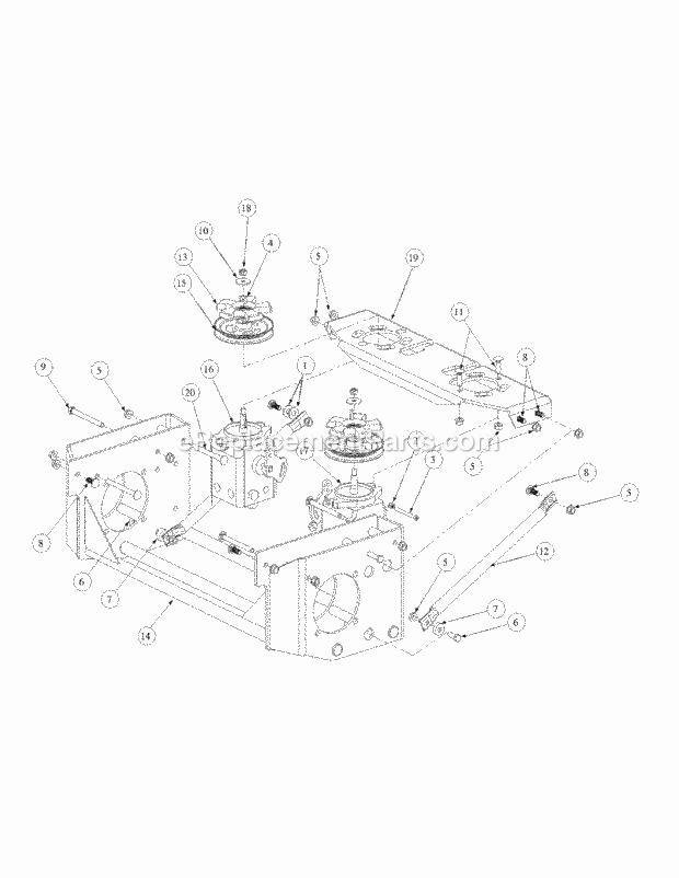 Hydro Pump Assembly Diagram and Parts List for M72-GN33 53BB5FJZ750-33HP-OHV Cub Cadet Lawn Tractor